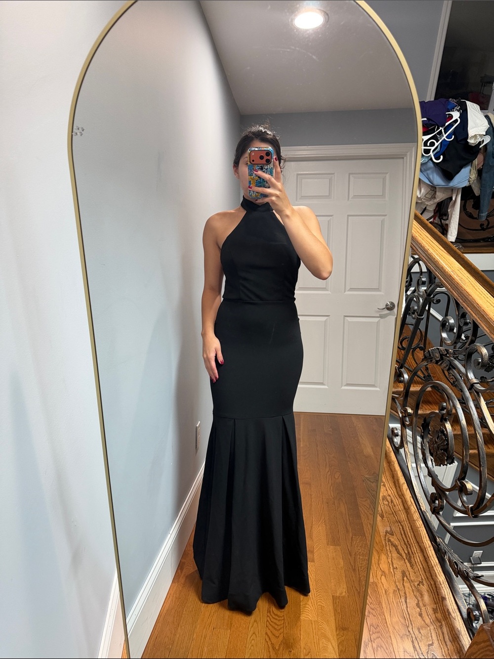 City Studio Black Halter Mermaid Gown